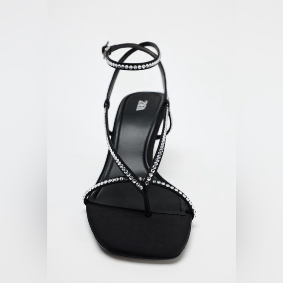 Zara Rhinestone Heeled Sandals US 6.5 - Picture 5 of 7